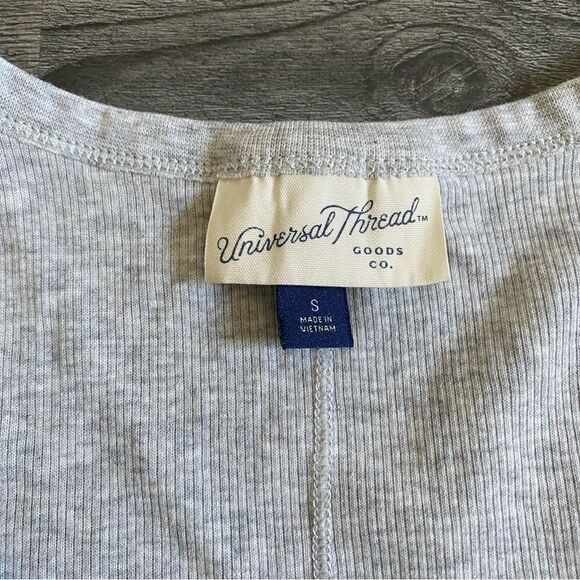 Universal Thread Tank Top Grey Marled Small Ribbed Cotton Stretch - Picture 3 of 11